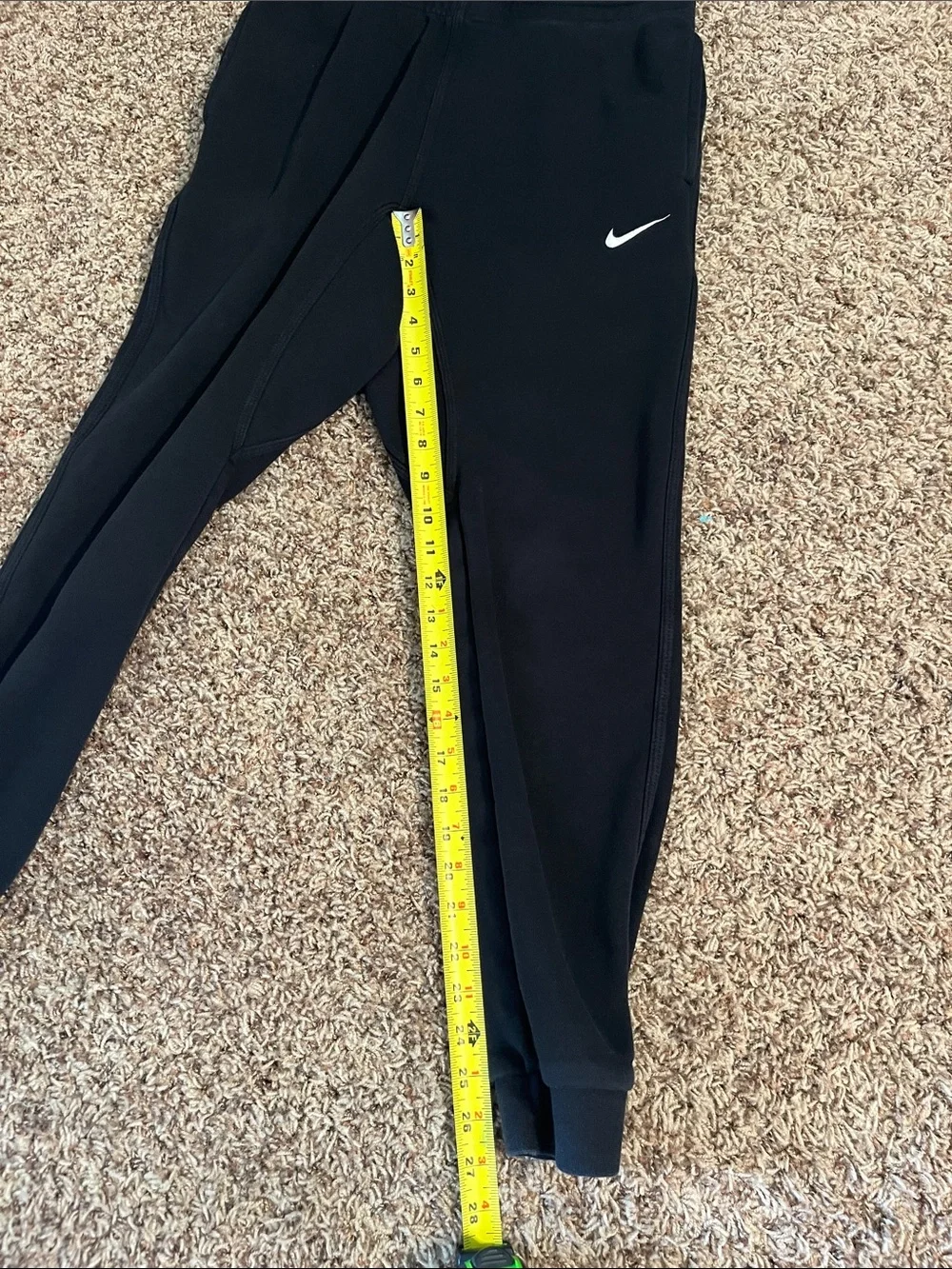 Nike Black Men’s Jogger Sweatpants with White Swoosh